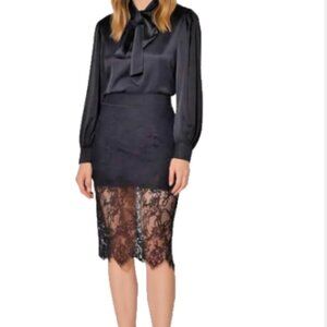 Walter Baker Mirage Lace Phoenix Sheer Lace Woven Knee-Length Skirt NWT Sz 4